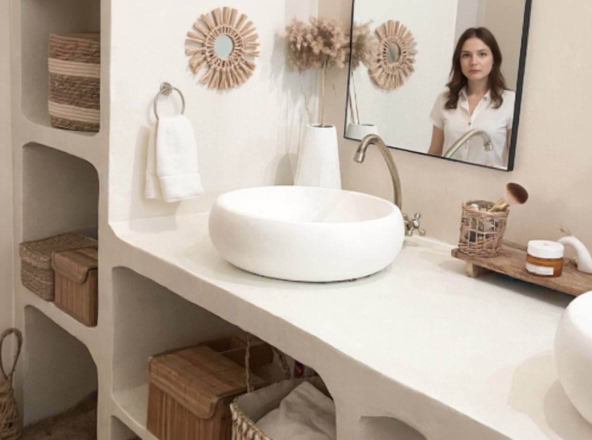 meuble en beton cellulaire salle de bain